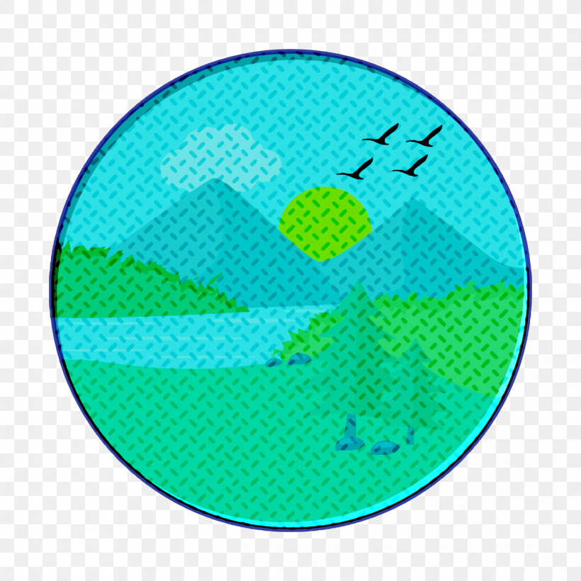 Landscapes Icon Mountain Icon River Icon, PNG, 1244x1244px, Landscapes Icon, Aqua, Circle, Green, Line Download Free