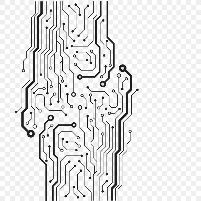 Printed Circuit Board Electronic Circuit Integrated Circuit, PNG, 998x1000px, Printed Circuit Board, Abstraction, Black And White, Electrical Network, Electrical Wiring Download Free