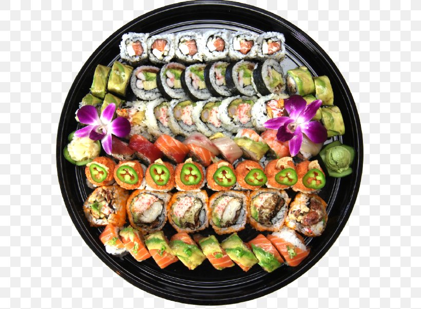 California Roll Sushi Gimbap Buffet Tempura, PNG, 602x602px, California Roll, Animal Source Foods, Appetizer, Asian Food, Buffet Download Free