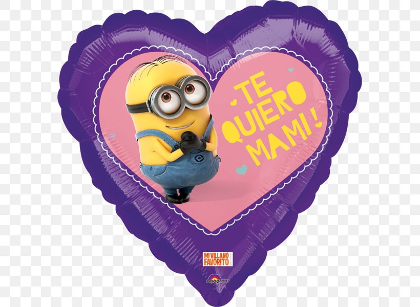 Dave The Minion T-shirt Minions Balloon Mother, PNG, 595x600px, Dave The Minion, Balloon, Despicable Me, Gift, Heart Download Free