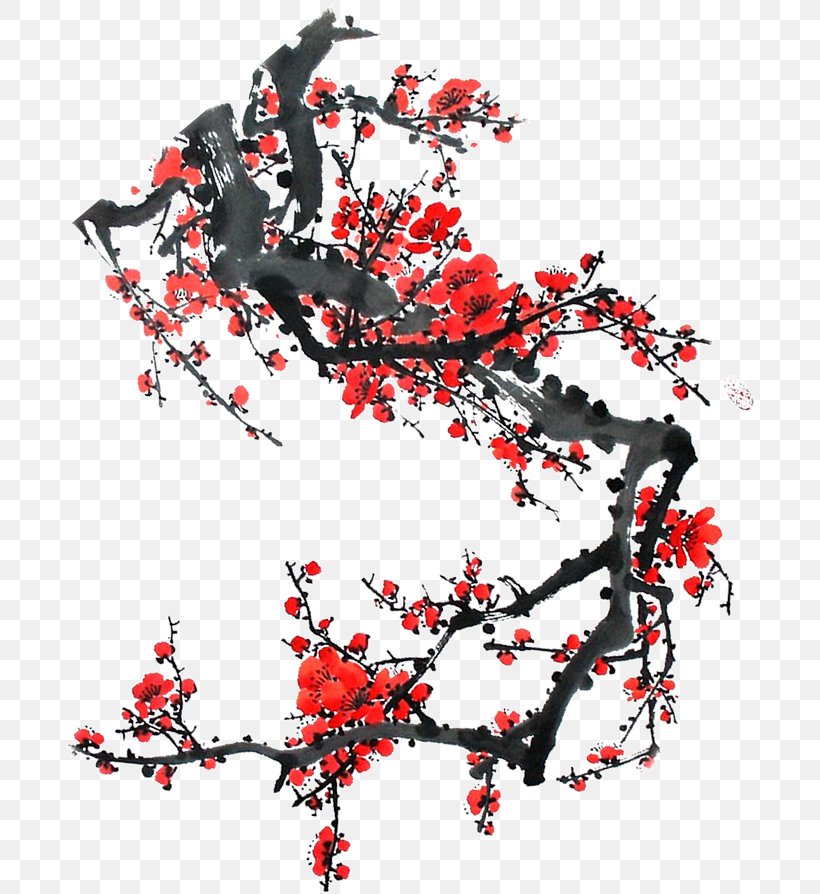 Graphic Design Download, PNG, 690x894px, Plum Blossom, Art, Black And White, Blossom, Branch Download Free