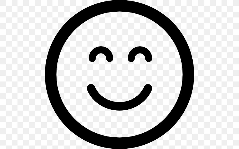 Smiley Emoticon Happiness, PNG, 512x512px, Smiley, Area, Black And White, Emoji, Emoticon Download Free