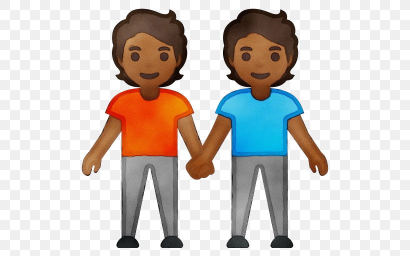 Holding Hands, PNG, 512x512px, Watercolor, Brown, Color, Dark Skin, Emoji Download Free