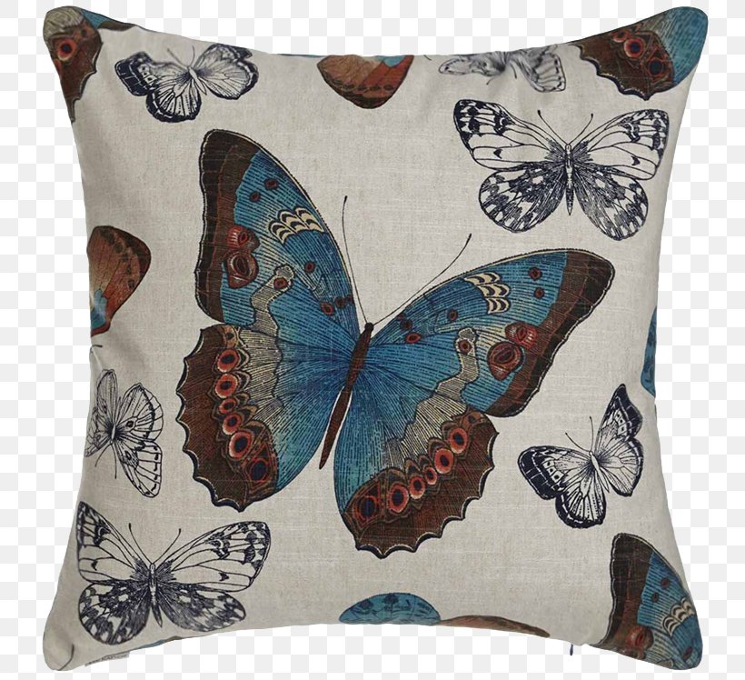 Butterfly Textile Toile Upholstery Cotton, PNG, 750x748px, Butterfly, Chair, Color, Cotton, Curtain Download Free
