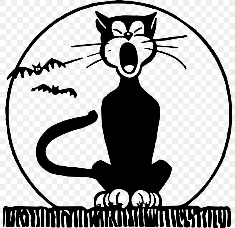 Halloween Black And White Clip Art, PNG, 800x793px, Halloween, Art, Artwork, Black And White, Black Cat Download Free