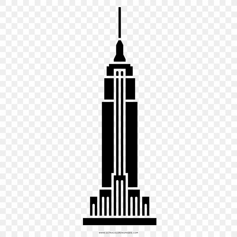 Empire State Building One World Trade Center Drawing Statue Of Liberty, PNG, 1000x1000px, Empire State Building, Black And White, Building, Burj Khalifa, Drawing Download Free