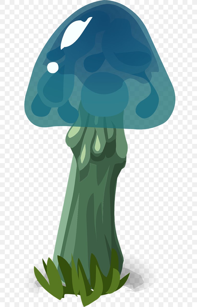 Mushroom Fungus Blue Clip Art, PNG, 640x1280px, Mushroom, Blue, Fungus, Grass, Green Download Free