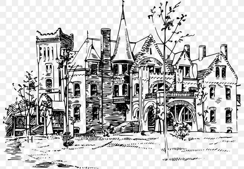 We Have Always Lived In The Castle Clip Art, PNG, 800x569px, Castle, Almshouse, Arch, Black And White, Building Download Free