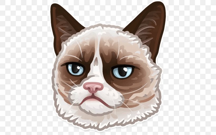 Sticker Telegram Decal Grumpy Cat Doge, PNG, 512x512px, Sticker, Android, Bumper Sticker, Carnivoran, Cat Download Free