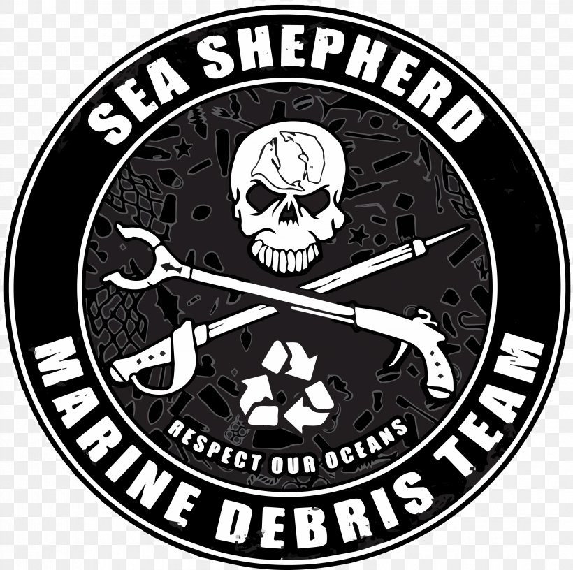 Sea Shepherd Conservation Society Marine Debris Ocean, PNG, 3407x3394px, Sea Shepherd Conservation Society, Badge, Black And White, Brand, Coast Download Free