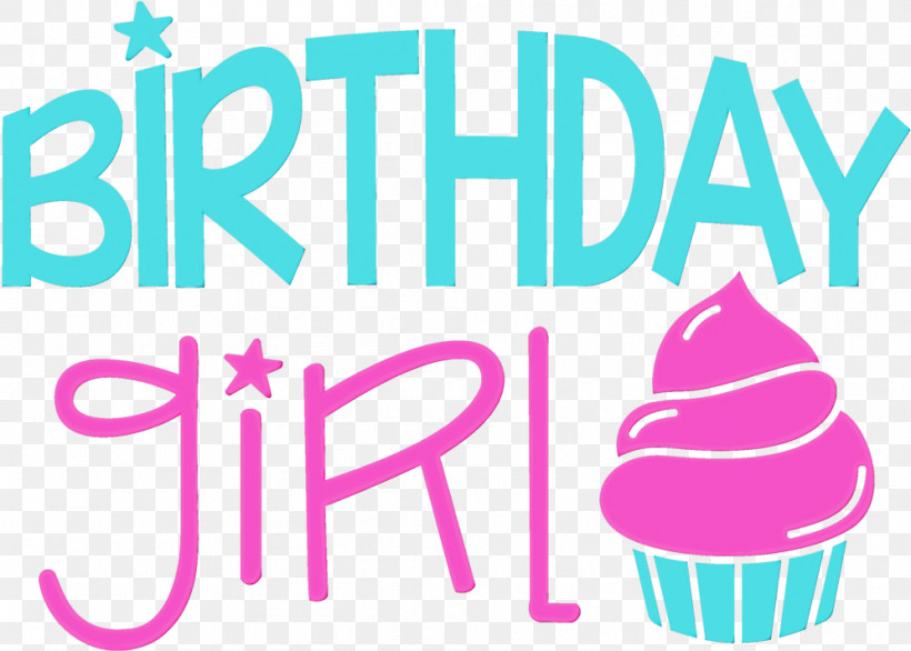 Birthday Logo Cartoon Doll Pink Birthday Girl, PNG, 996x712px, Watercolor, Birthday, Cartoon, Doll, Jingfm Download Free