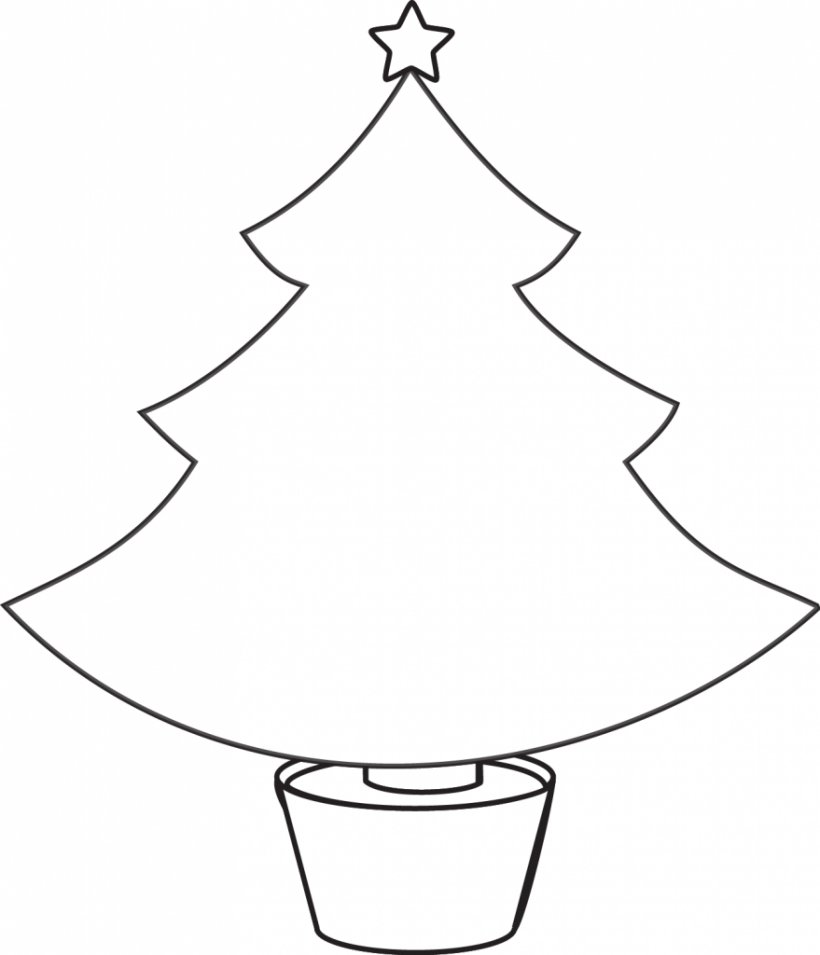 Christmas Tree Outline Clip Art, PNG, 879x1024px, Christmas Tree, Area, Black And White, Christmas, Christmas Card Download Free