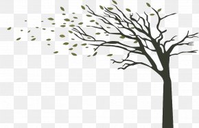 The Little Trees Under The Autumn Wind - Tree Wind Branch Drawing PNG