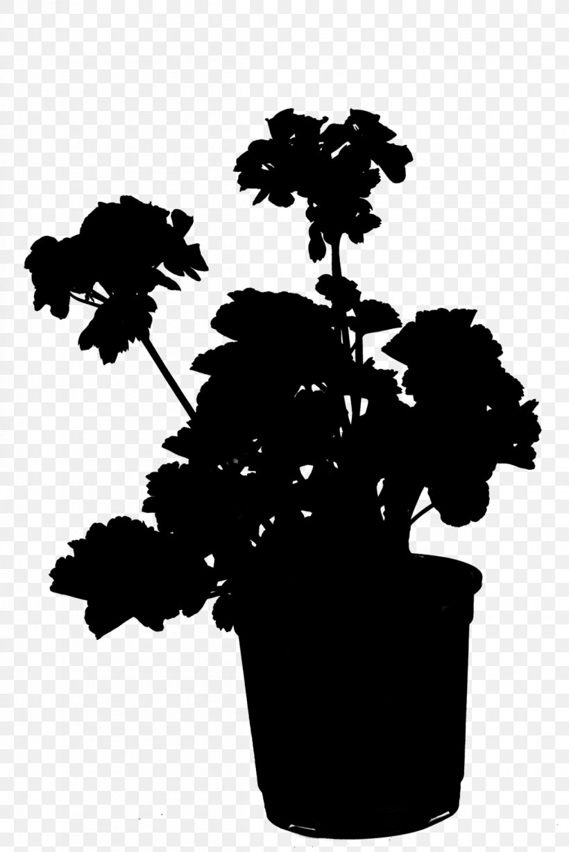 Tree Flowering Plant Silhouette Leaf, PNG, 1200x1798px, Tree, Blackandwhite, Flower, Flowering Plant, Flowerpot Download Free