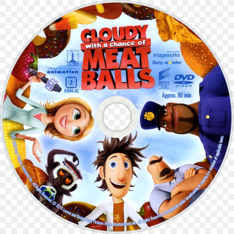 Cloudy With A Chance Of Meatballs DVD Hamburger Blu-ray Disc, PNG, 1000x1000px, Meatball, Bluray Disc, Cloudy With A Chance Of Meatballs, Cloudy With A Chance Of Meatballs 2, Columbia Pictures Download Free