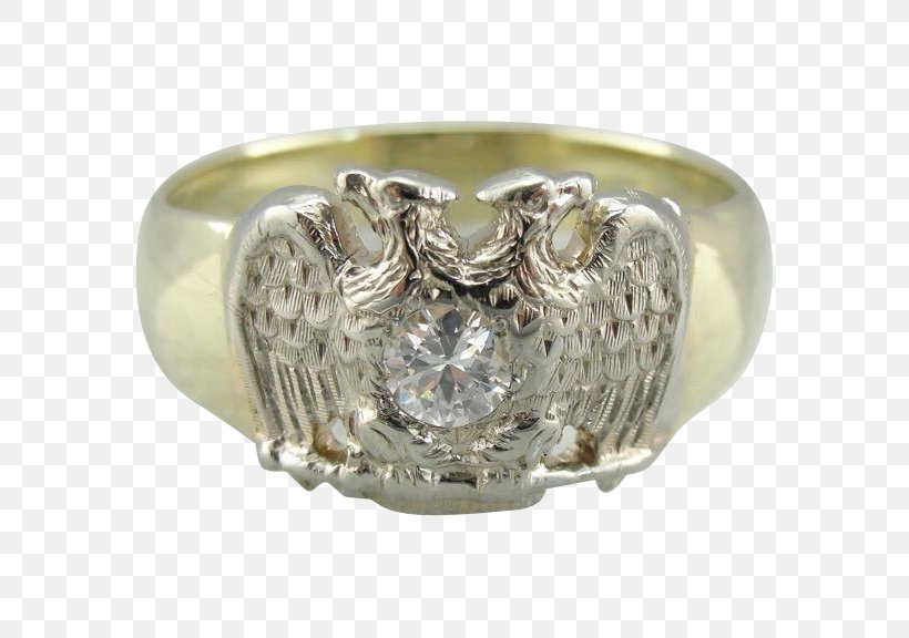 Ring Freemasonry Scottish Rite Double-headed Eagle Jewellery, PNG, 576x576px, Ring, Body Jewelry, Diamond, Double Eagle, Doubleheaded Eagle Download Free