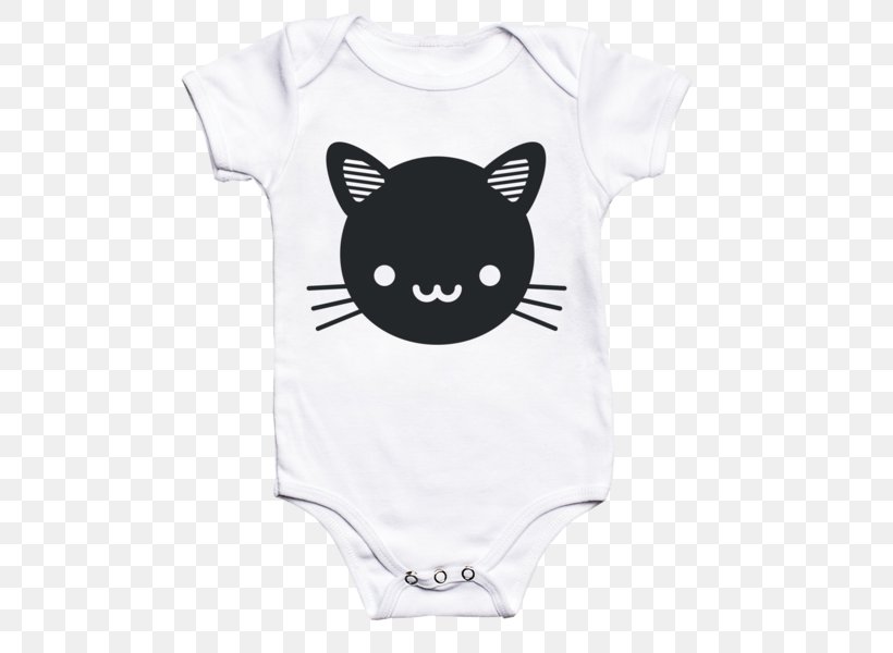 Black Cat T-shirt Baby & Toddler One-Pieces Paw, PNG, 600x600px, Cat, Animal, Baby Toddler Clothing, Baby Toddler Onepieces, Black Download Free