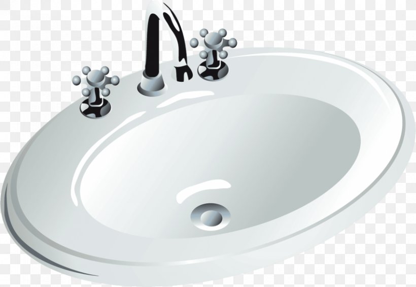 Sink Faucet Handles & Controls Toilet Vector Graphics Clip Art, PNG, 850x586px, Sink, Bathroom, Bathroom Sink, Ceramic, Drawing Download Free