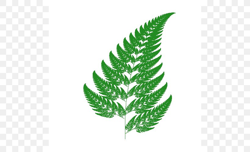 Barnsley Fern Fractal Iterated Function System Chaos Theory, PNG, 500x500px, Barnsley Fern, Affine Transformation, Attractor, Chaos Game, Chaos Theory Download Free