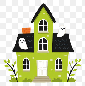 Kawaii Haunted House - Spooky Haunted House PNG