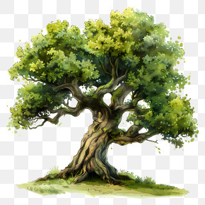 Oak Tree - Beautiful Ancient Tree With Lush Green Leaves PNG