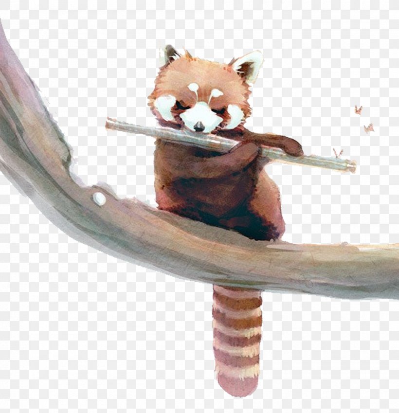 Red Panda Giant Panda Raccoon Watercolor Painting Squirrel, PNG, 1890x1959px, Watercolor, Cartoon, Flower, Frame, Heart Download Free