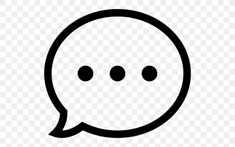 Text Speech Balloon Conversation Smiley, PNG, 512x512px, Text, Balloon, Black And White, Conversation, Emoticon Download Free