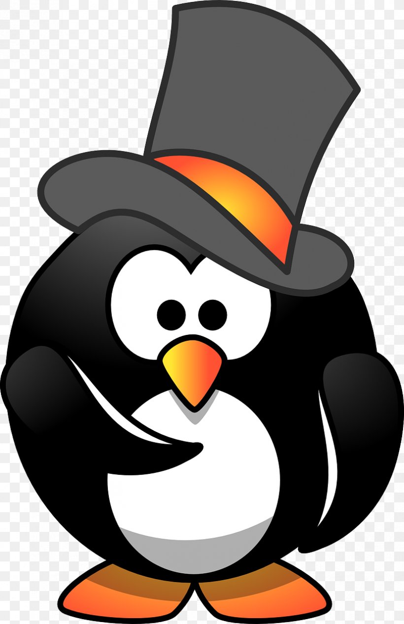 Penguin T-shirt Top Hat Clip Art, PNG, 828x1280px, Penguin, Beak, Bird, Cartoon, Clothing Download Free
