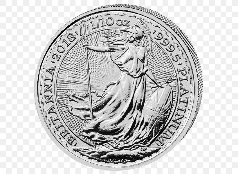 Royal Mint Britannia Platinum Coin Bullion Coin, PNG, 600x600px, Royal Mint, American Platinum Eagle, Apmex, Black And White, Britannia Download Free