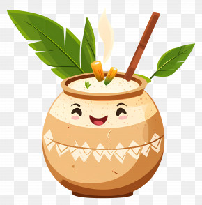 Pongal Festival - Tropical Coconut Drink With Smile PNG