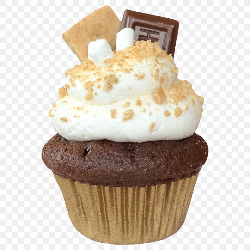 Cupcake S'more Dessert American Muffins Confectionery, PNG, 1500x1500px, Cupcake, American Muffins, Baking, Baking Cup, Buttercream Download Free
