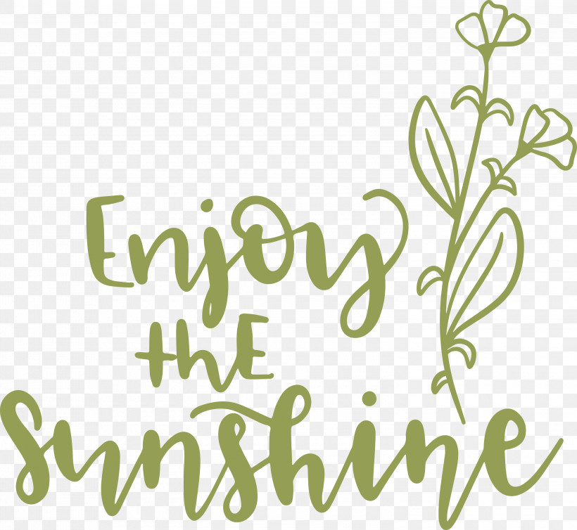 Sunshine Enjoy The Sunshine, PNG, 3000x2762px, Sunshine, Floral Design, Green, Leaf, Logo Download Free