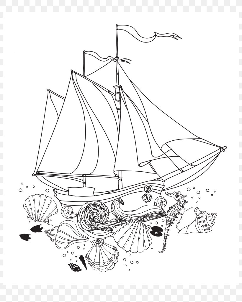 Coloring Book Line Art Drawing, PNG, 800x1024px, Coloring Book, Artwork, Black And White, Boat, Book Download Free