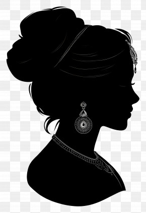 Female Silhouette - Elegant Silhouette Of Woman With Jewelry PNG