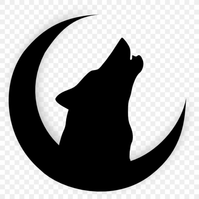 Clip Art Gray Wolf Drawing Moon Silhouette, PNG, 1024x1024px, Gray Wolf, Art, Black, Black And White, Carnivoran Download Free