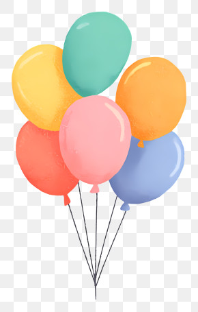 Colorful Party Balloons PNG
