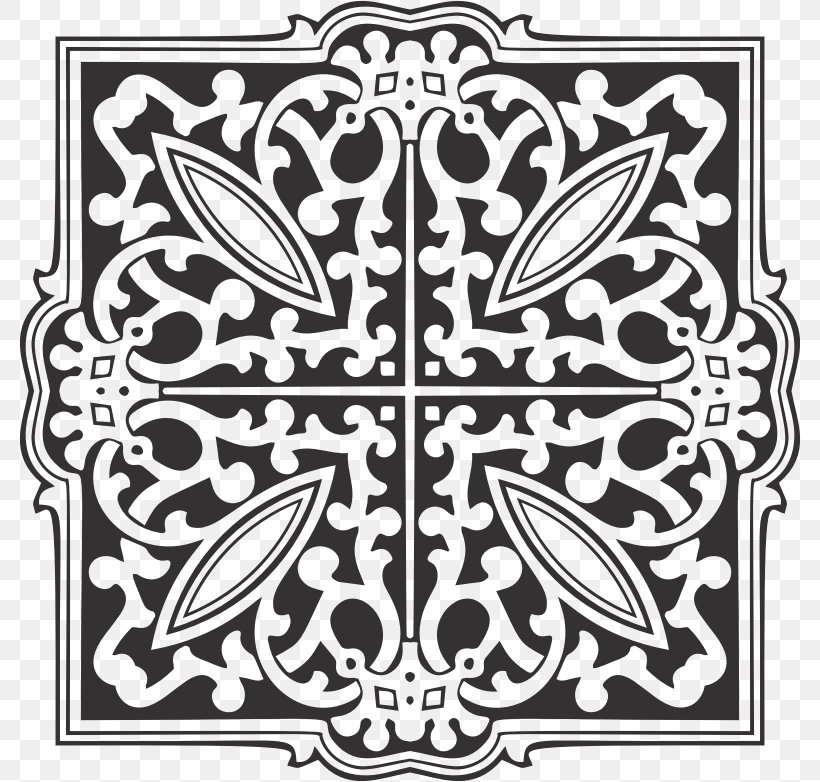 Black And White Ornament Pattern, PNG, 782x782px, Black And White, Area, Art, Black, Decorative Arts Download Free