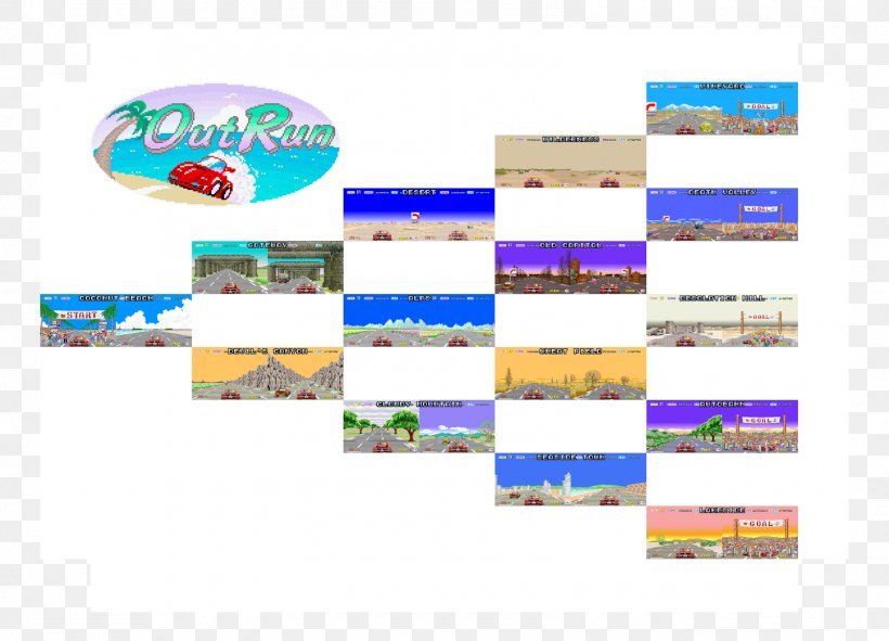 Out Run OutRun 2006: Coast 2 Coast Sega Video Game, PNG, 1600x1155px, Out Run, Brand, Mame, Map, Outrun Download Free