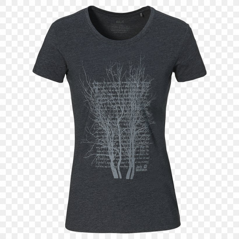 T-shirt Sleeve Active Shirt Jack Wolfskin Text, PNG, 1024x1024px, Tshirt, Active Shirt, Black, Black M, Blau Mobilfunk Download Free