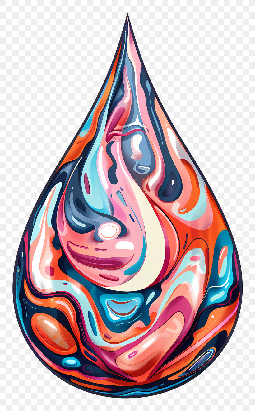 Water Drop - Colorful Abstract Drop Art PNG