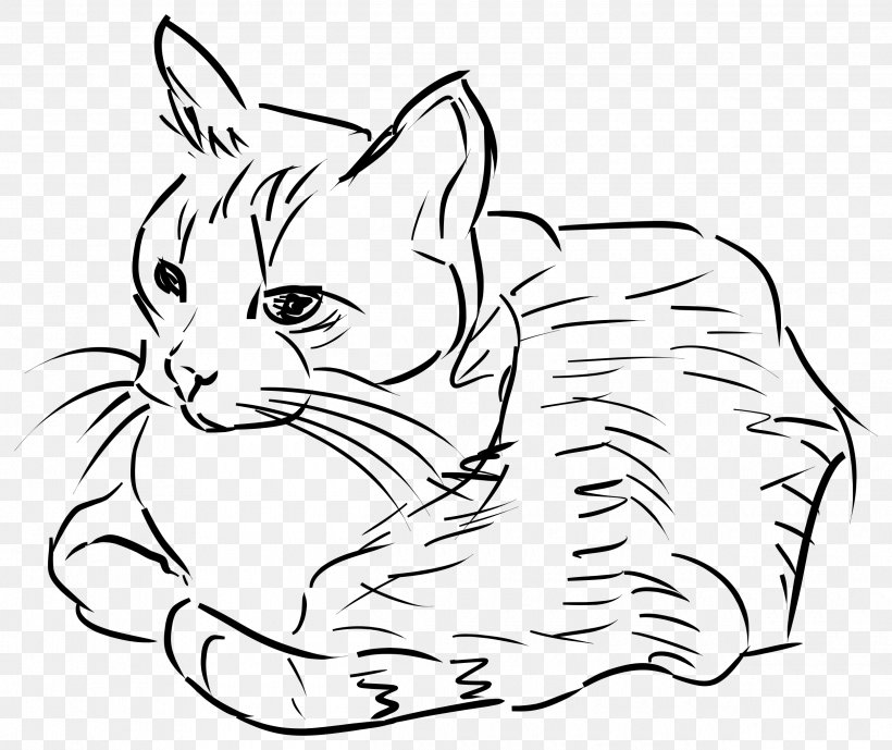 Cat Drawing Line Art Clip Art, PNG, 2500x2102px, Cat, Art, Artwork, Black, Black And White Download Free