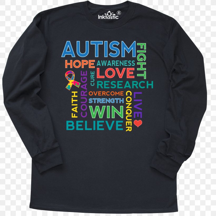 Long-sleeved T-shirt Hoodie Long-sleeved T-shirt, PNG, 1200x1200px, Tshirt, Active Shirt, Autism, Autistic Spectrum Disorders, Awareness Download Free