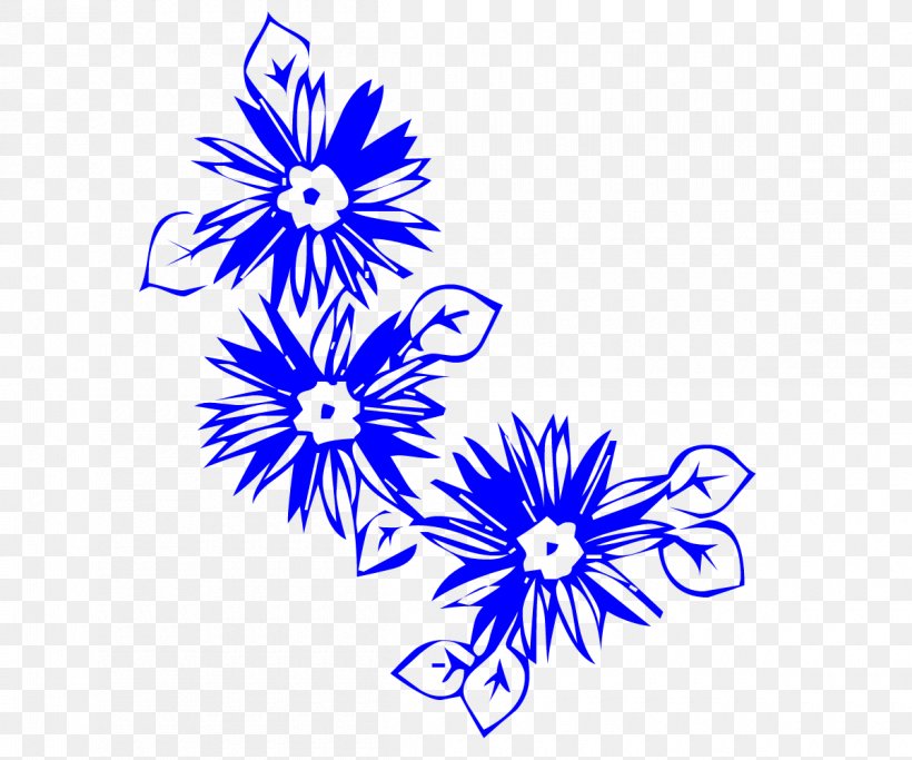 Blue Flower., PNG, 1200x1000px, Floral Design, Area, Artwork, Black And White, Cut Flowers Download Free