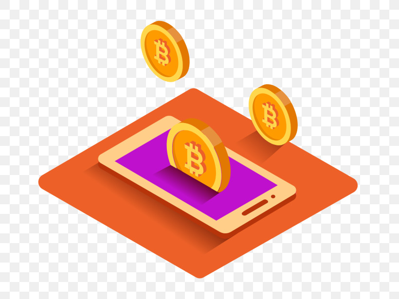 Bitcoin - Bitcoin Coins With Mobile Device PNG