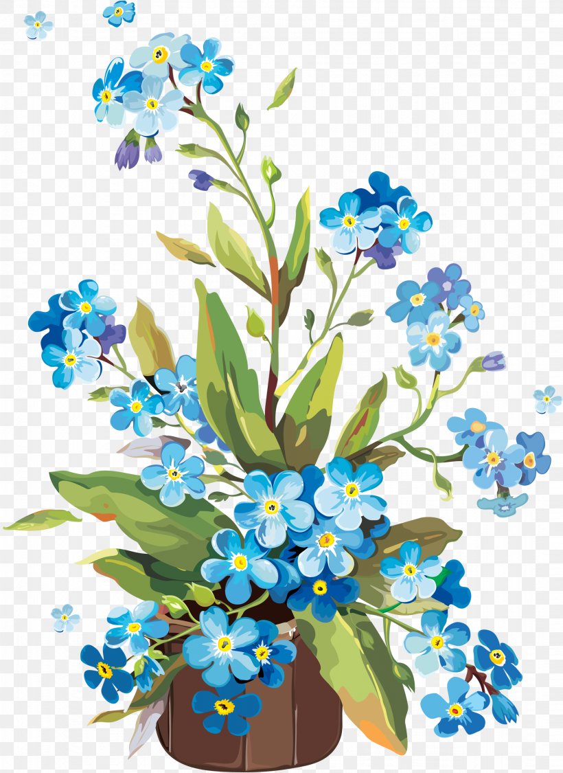 Flower Gouache Paint Clip Art, PNG, 1821x2500px, Flower, Art, Borage Family, Branch, Color Download Free