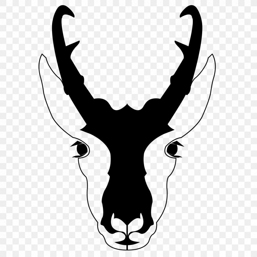 Reindeer Antelope Pronghorn Clip Art, PNG, 1200x1200px, Reindeer, Antelope, Antler, Black And White, Cattle Download Free