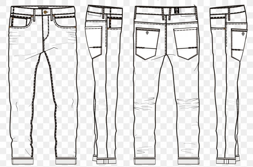 Jeans Shoe Trousers, PNG, 1611x1066px, Jeans, Area, Black And White, Clothing, Drawing Download Free