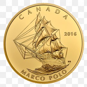 Canada - Canada Gold Coin Canadian Gold Maple Leaf Ship PNG