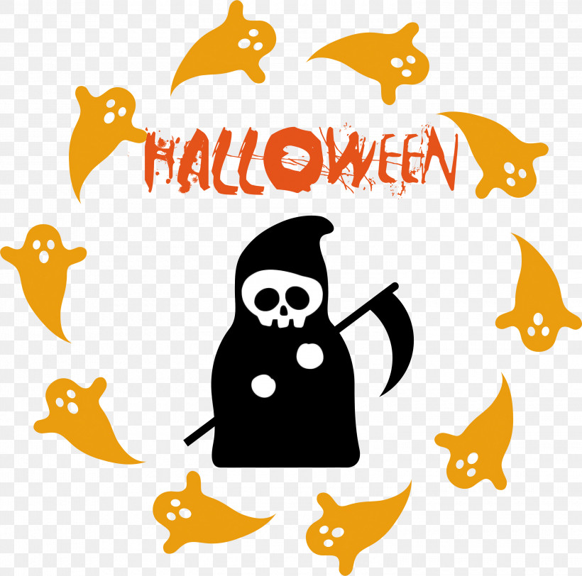 Happy Halloween, PNG, 3000x2971px, Happy Halloween, Beak, Happiness, Line, Logo Download Free