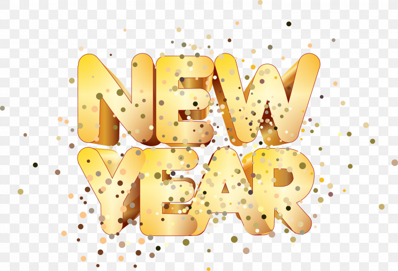 Happy New Year New Year, PNG, 3000x2043px, Happy New Year, Fruit, Meter, New Year, Yellow Download Free